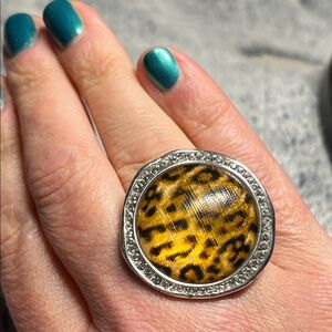 Brighton Trinity Leopard  Ring Size 6.5 Swarovski Crystals J60733 retired